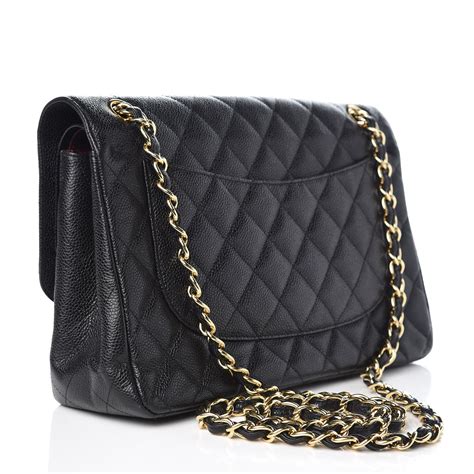 jumbo chanel caviar|CHANEL Caviar Quilted Jumbo Double Flap Black.